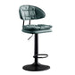 Scandinavian Metal Barstool Adjustable Low Back Leather Barstools in Matte Finish Green Black 1 Piece Clearhalo 'Bar Furniture' 'Bar Stools' 'bar_stools' 'furn' 'furn_bar_stools' 'Furniture' 'Kitchen & Dining Furniture' 5816964