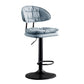 Scandinavian Metal Barstool Adjustable Low Back Leather Barstools in Matte Finish Blue Black 1 Piece Clearhalo 'Bar Furniture' 'Bar Stools' 'bar_stools' 'furn' 'furn_bar_stools' 'Furniture' 'Kitchen & Dining Furniture' 5816966