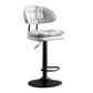 Scandinavian Metal Barstool Adjustable Low Back Leather Barstools in Matte Finish Gray-White Black 1 Piece Clearhalo 'Bar Furniture' 'Bar Stools' 'bar_stools' 'furn' 'furn_bar_stools' 'Furniture' 'Kitchen & Dining Furniture' 5816969