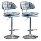 Scandinavian Metal Barstool Adjustable Low Back Leather Barstools in Matte Finish Blue Chrome 2 Piece Set Clearhalo 'Bar Furniture' 'Bar Stools' 'bar_stools' 'furn' 'furn_bar_stools' 'Furniture' 'Kitchen & Dining Furniture' 5816973