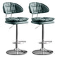 Scandinavian Metal Barstool Adjustable Low Back Leather Barstools in Matte Finish Green Chrome 2 Piece Set Clearhalo 'Bar Furniture' 'Bar Stools' 'bar_stools' 'furn' 'furn_bar_stools' 'Furniture' 'Kitchen & Dining Furniture' 5816977