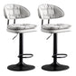 Scandinavian Metal Barstool Adjustable Low Back Leather Barstools in Matte Finish Gray-White Black 2 Piece Set Clearhalo 'Bar Furniture' 'Bar Stools' 'bar_stools' 'furn' 'furn_bar_stools' 'Furniture' 'Kitchen & Dining Furniture' 5816984