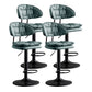 Scandinavian Metal Barstool Adjustable Low Back Leather Barstools in Matte Finish Green Black 4 Piece Set Clearhalo 'Bar Furniture' 'Bar Stools' 'bar_stools' 'furn' 'furn_bar_stools' 'Furniture' 'Kitchen & Dining Furniture' 5816995