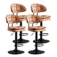 Scandinavian Metal Barstool Adjustable Low Back Leather Barstools in Matte Finish Brown Black 4 Piece Set Clearhalo 'Bar Furniture' 'Bar Stools' 'bar_stools' 'furn' 'furn_bar_stools' 'Furniture' 'Kitchen & Dining Furniture' 5816997