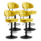 Scandinavian Metal Barstool Adjustable Low Back Leather Barstools in Matte Finish Yellow Black 4 Piece Set Clearhalo 'Bar Furniture' 'Bar Stools' 'bar_stools' 'furn' 'furn_bar_stools' 'Furniture' 'Kitchen & Dining Furniture' 5816998
