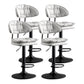 Scandinavian Metal Barstool Adjustable Low Back Leather Barstools in Matte Finish Gray-White Black 4 Piece Set Clearhalo 'Bar Furniture' 'Bar Stools' 'bar_stools' 'furn' 'furn_bar_stools' 'Furniture' 'Kitchen & Dining Furniture' 5816999