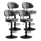 Scandinavian Metal Barstool Adjustable Low Back Leather Barstools in Matte Finish Black Black 4 Piece Set Clearhalo 'Bar Furniture' 'Bar Stools' 'bar_stools' 'furn' 'furn_bar_stools' 'Furniture' 'Kitchen & Dining Furniture' 5817000