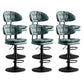 Scandinavian Metal Barstool Adjustable Low Back Leather Barstools in Matte Finish Green Black 6 Piece Set Clearhalo 'Bar Furniture' 'Bar Stools' 'bar_stools' 'furn' 'furn_bar_stools' 'Furniture' 'Kitchen & Dining Furniture' 5817010