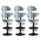 Scandinavian Metal Barstool Adjustable Low Back Leather Barstools in Matte Finish Blue Black 6 Piece Set Clearhalo 'Bar Furniture' 'Bar Stools' 'bar_stools' 'furn' 'furn_bar_stools' 'Furniture' 'Kitchen & Dining Furniture' 5817011