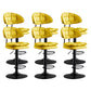 Scandinavian Metal Barstool Adjustable Low Back Leather Barstools in Matte Finish Yellow Black 6 Piece Set Clearhalo 'Bar Furniture' 'Bar Stools' 'bar_stools' 'furn' 'furn_bar_stools' 'Furniture' 'Kitchen & Dining Furniture' 5817013