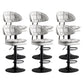 Scandinavian Metal Barstool Adjustable Low Back Leather Barstools in Matte Finish Gray-White Black 6 Piece Set Clearhalo 'Bar Furniture' 'Bar Stools' 'bar_stools' 'furn' 'furn_bar_stools' 'Furniture' 'Kitchen & Dining Furniture' 5817014