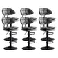 Scandinavian Metal Barstool Adjustable Low Back Leather Barstools in Matte Finish Black Black 6 Piece Set Clearhalo 'Bar Furniture' 'Bar Stools' 'bar_stools' 'furn' 'furn_bar_stools' 'Furniture' 'Kitchen & Dining Furniture' 5817015