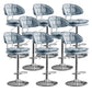 Scandinavian Metal Barstool Adjustable Low Back Leather Barstools in Matte Finish Blue Chrome 8 Piece Set Clearhalo 'Bar Furniture' 'Bar Stools' 'bar_stools' 'furn' 'furn_bar_stools' 'Furniture' 'Kitchen & Dining Furniture' 5817018