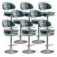 Scandinavian Metal Barstool Adjustable Low Back Leather Barstools in Matte Finish Green Chrome 8 Piece Set Clearhalo 'Bar Furniture' 'Bar Stools' 'bar_stools' 'furn' 'furn_bar_stools' 'Furniture' 'Kitchen & Dining Furniture' 5817022