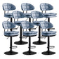 Scandinavian Metal Barstool Adjustable Low Back Leather Barstools in Matte Finish Dark Blue Black 8 Piece Set Clearhalo 'Bar Furniture' 'Bar Stools' 'bar_stools' 'furn' 'furn_bar_stools' 'Furniture' 'Kitchen & Dining Furniture' 5817023