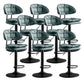 Scandinavian Metal Barstool Adjustable Low Back Leather Barstools in Matte Finish Green Black 8 Piece Set Clearhalo 'Bar Furniture' 'Bar Stools' 'bar_stools' 'furn' 'furn_bar_stools' 'Furniture' 'Kitchen & Dining Furniture' 5817025