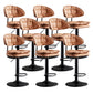 Scandinavian Metal Barstool Adjustable Low Back Leather Barstools in Matte Finish Brown Black 8 Piece Set Clearhalo 'Bar Furniture' 'Bar Stools' 'bar_stools' 'furn' 'furn_bar_stools' 'Furniture' 'Kitchen & Dining Furniture' 5817027