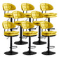 Scandinavian Metal Barstool Adjustable Low Back Leather Barstools in Matte Finish Yellow Black 8 Piece Set Clearhalo 'Bar Furniture' 'Bar Stools' 'bar_stools' 'furn' 'furn_bar_stools' 'Furniture' 'Kitchen & Dining Furniture' 5817028