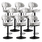 Scandinavian Metal Barstool Adjustable Low Back Leather Barstools in Matte Finish Gray-White Black 8 Piece Set Clearhalo 'Bar Furniture' 'Bar Stools' 'bar_stools' 'furn' 'furn_bar_stools' 'Furniture' 'Kitchen & Dining Furniture' 5817029