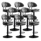 Scandinavian Metal Barstool Adjustable Low Back Leather Barstools in Matte Finish Black Black 8 Piece Set Clearhalo 'Bar Furniture' 'Bar Stools' 'bar_stools' 'furn' 'furn_bar_stools' 'Furniture' 'Kitchen & Dining Furniture' 5817030