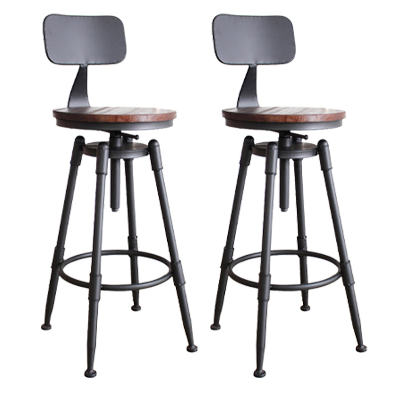Taburete industrial de metal tapizado de piel sintética con acabado mate para interior