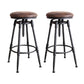 Taburete industrial de metal tapizado de piel sintética con acabado mate para interior