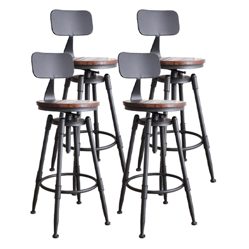 Taburete industrial de metal tapizado de piel sintética con acabado mate para interior