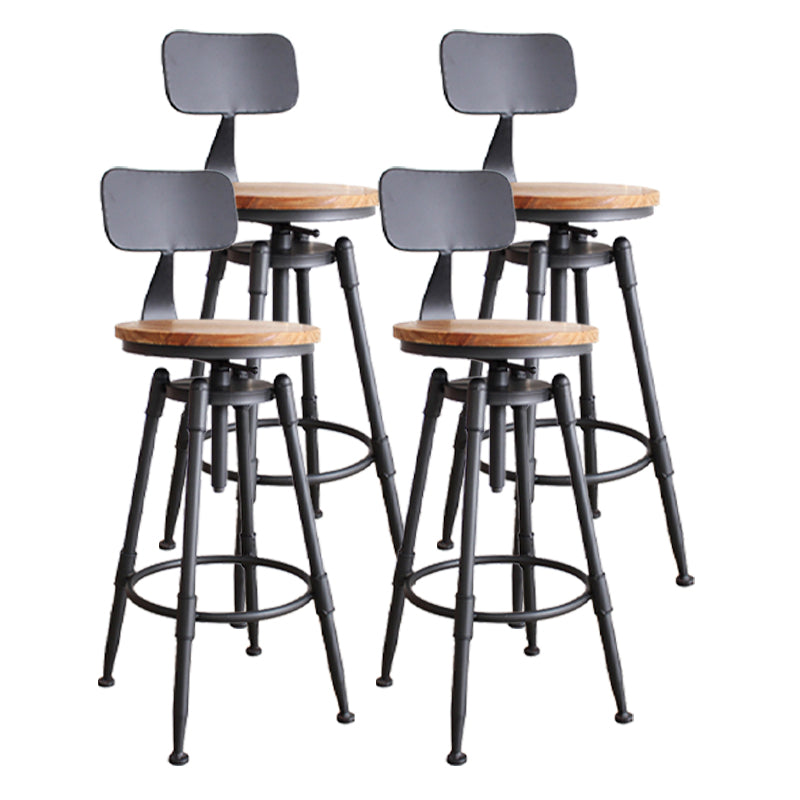 Taburete industrial de metal tapizado de piel sintética con acabado mate para interior