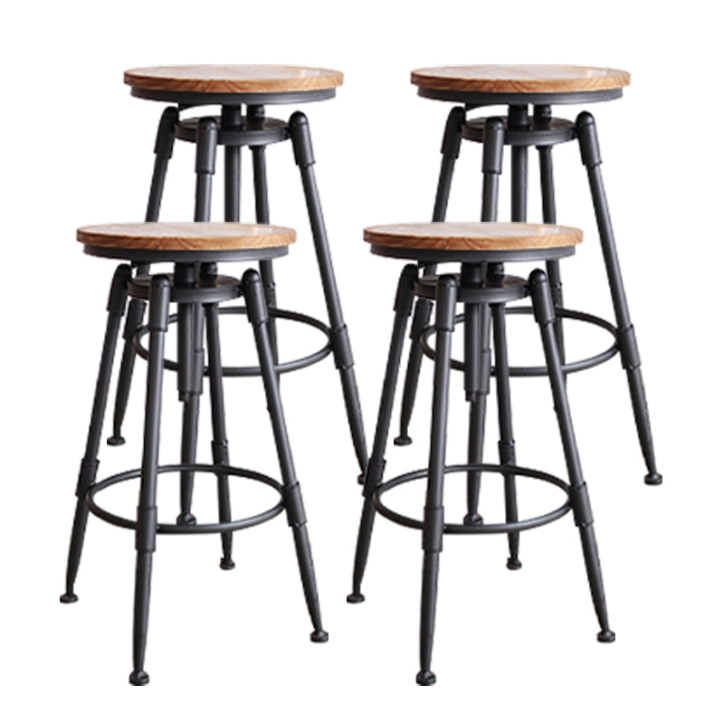 Taburete industrial de metal tapizado de piel sintética con acabado mate para interior