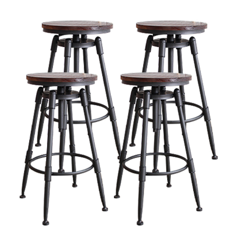 Taburete industrial de metal tapizado de piel sintética con acabado mate para interior