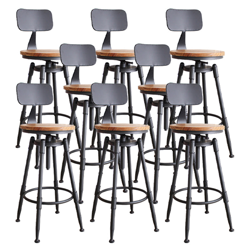 Taburete industrial de metal tapizado de piel sintética con acabado mate para interior
