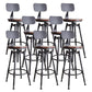Taburete industrial de metal tapizado de piel sintética con acabado mate para interior