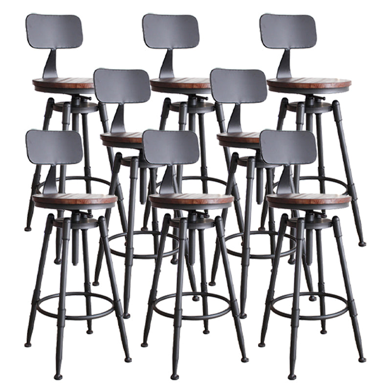 Taburete industrial de metal tapizado de piel sintética con acabado mate para interior