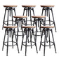 Taburete industrial de metal tapizado de piel sintética con acabado mate para interior