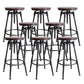 Taburete industrial de metal tapizado de piel sintética con acabado mate para interior