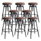 Taburete industrial de metal tapizado de piel sintética con acabado mate para interior