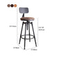 Taburete industrial de metal tapizado de piel sintética con acabado mate para interior