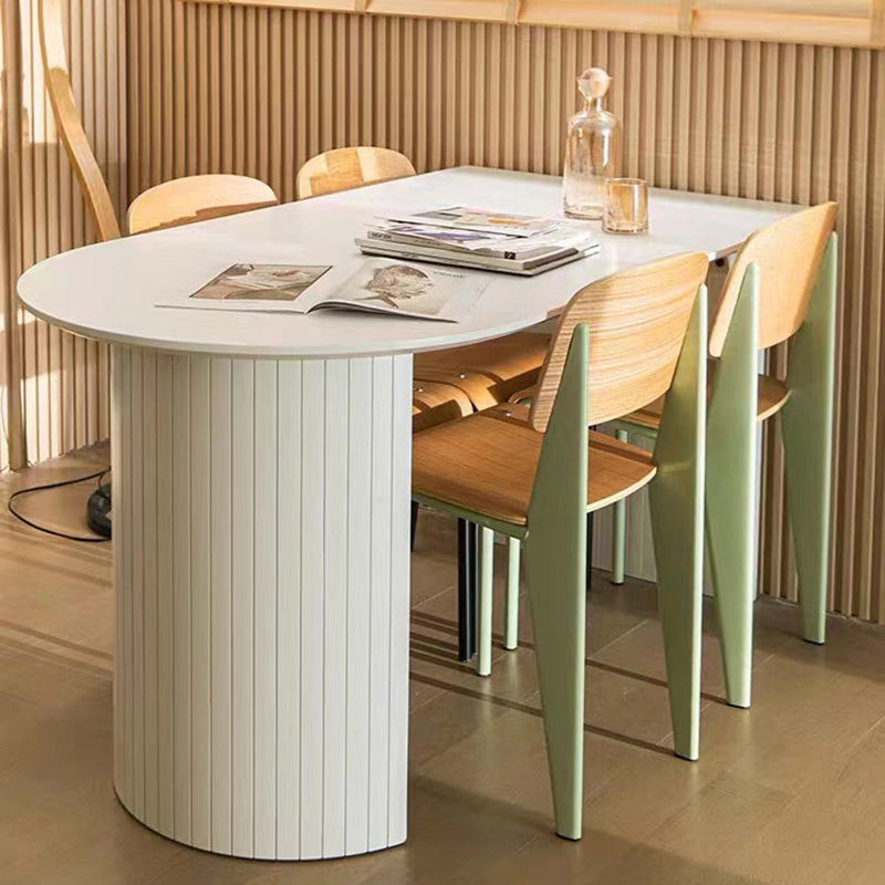 Contemporary Half-Circle Office Desk White Writing Desk for Home Clearhalo 'furn' 'furn_office_desk' 'Furniture' 'Office Desks' 'Office Furniture' 'office_desk' 5818537