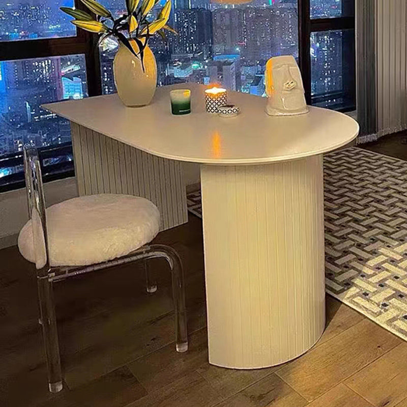 Contemporary Half-Circle Office Desk White Writing Desk for Home Clearhalo 'furn' 'furn_office_desk' 'Furniture' 'Office Desks' 'Office Furniture' 'office_desk' 5818540