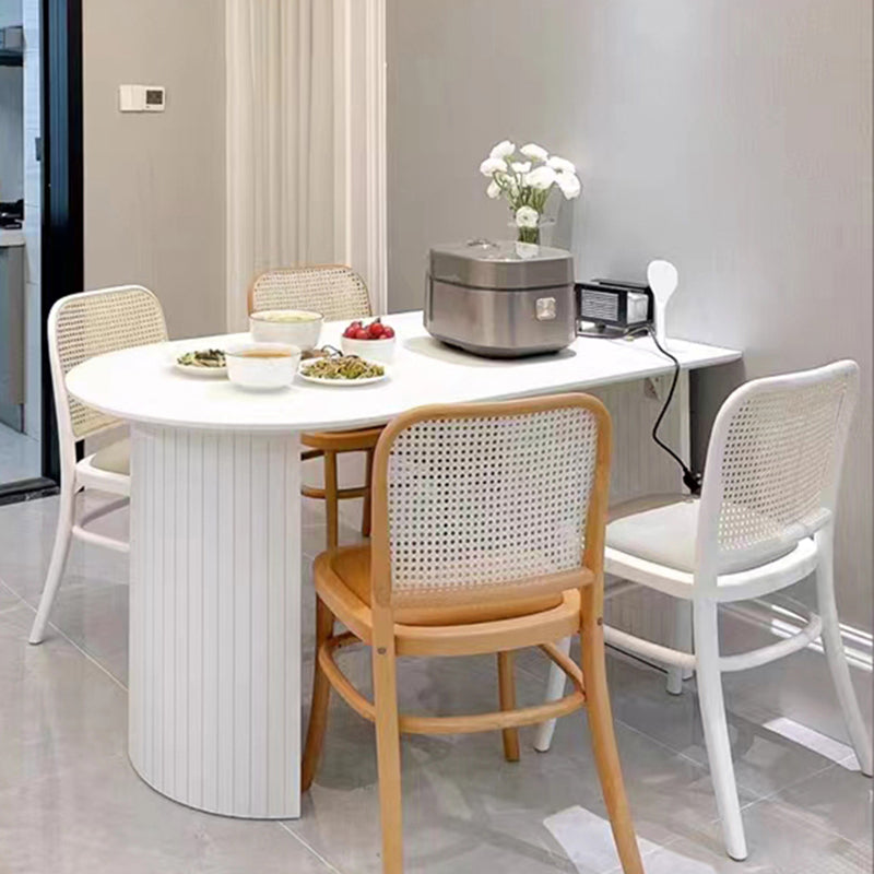 Contemporary Half-Circle Office Desk White Writing Desk for Home Clearhalo 'furn' 'furn_office_desk' 'Furniture' 'Office Desks' 'Office Furniture' 'office_desk' 5818541