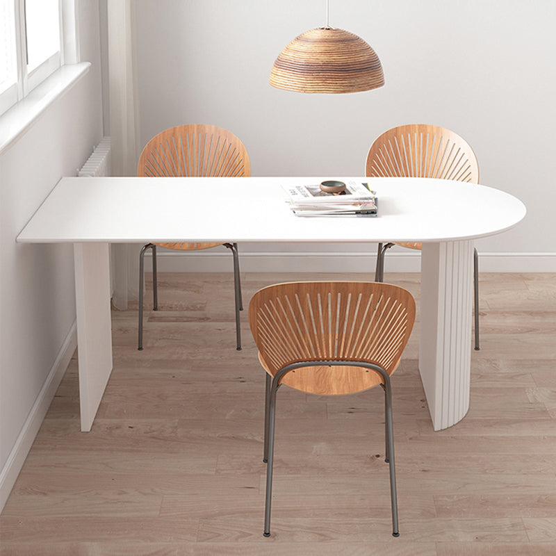 Contemporary Half-Circle Office Desk White Writing Desk for Home Clearhalo 'furn' 'furn_office_desk' 'Furniture' 'Office Desks' 'Office Furniture' 'office_desk' 5818547