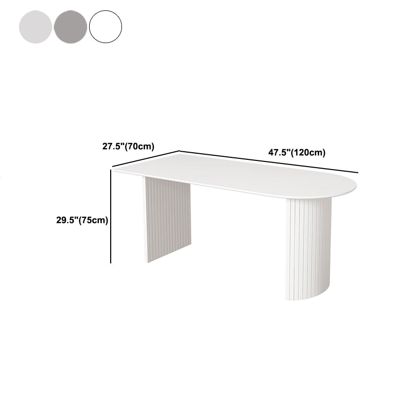 Contemporary Half-Circle Office Desk White Writing Desk for Home Clearhalo 'furn' 'furn_office_desk' 'Furniture' 'Office Desks' 'Office Furniture' 'office_desk' 5818548