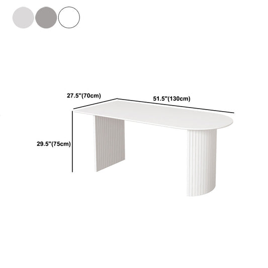 Contemporary Half-Circle Office Desk White Writing Desk for Home Clearhalo 'furn' 'furn_office_desk' 'Furniture' 'Office Desks' 'Office Furniture' 'office_desk' 5818549