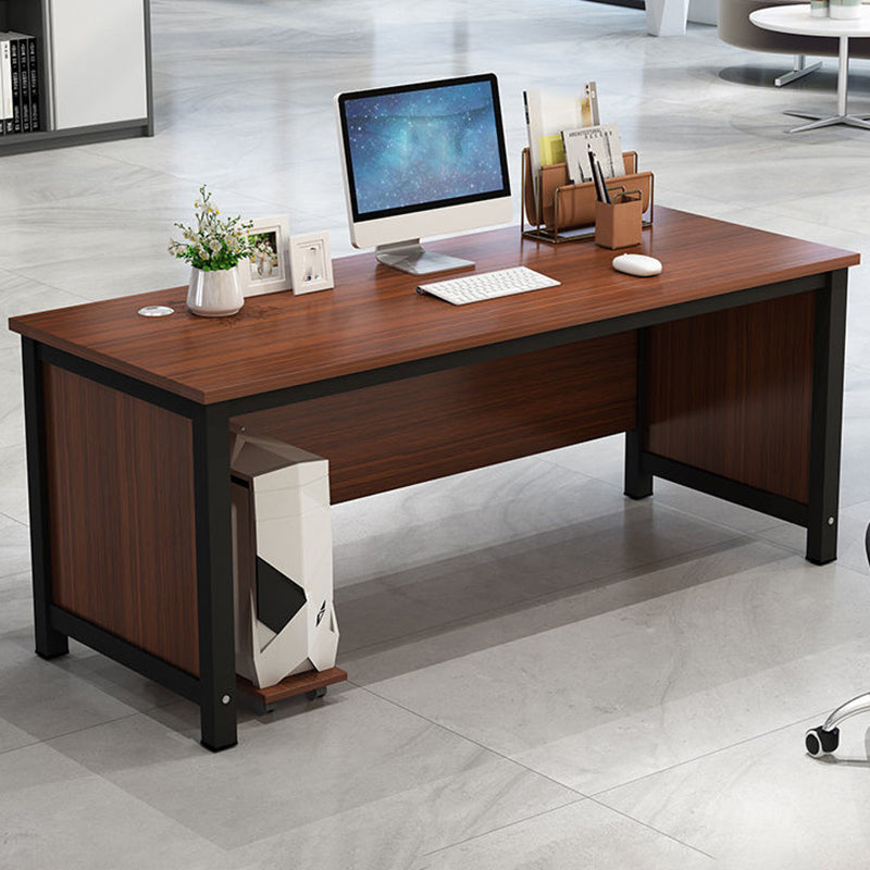 Industrial Office Desk Manufactured Wood Computer Desk for Home and Office Black-Brown Clearhalo 'furn' 'furn_office_desk' 'Furniture' 'Office Desks' 'Office Furniture' 'office_desk' 5818558