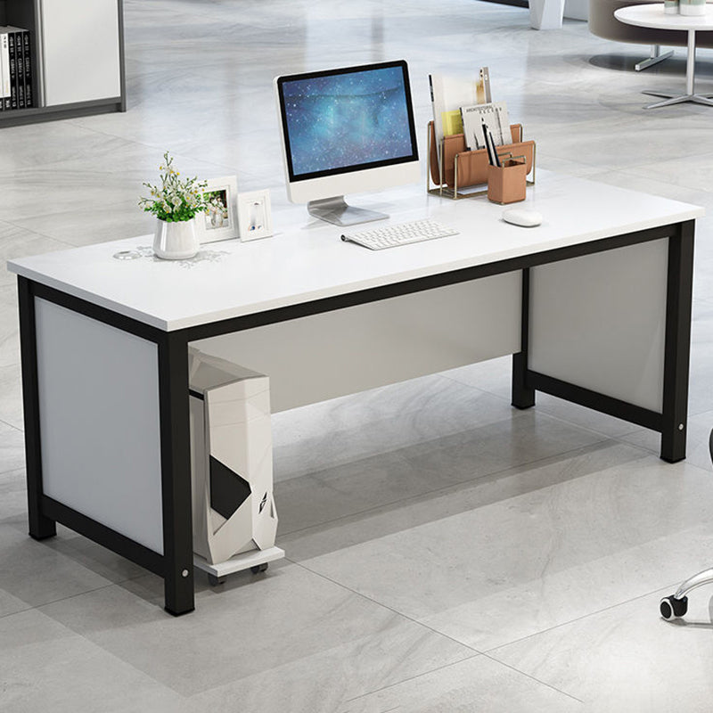 Industrial Office Desk Manufactured Wood Computer Desk for Home and Office White-Black Clearhalo 'furn' 'furn_office_desk' 'Furniture' 'Office Desks' 'Office Furniture' 'office_desk' 5818560