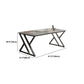 Grey Rectangular Writing Desk Bedroom Office Desk with Metal Legs