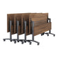 Modern Folding Office Desk Brown Movable Task Desk with Wheels