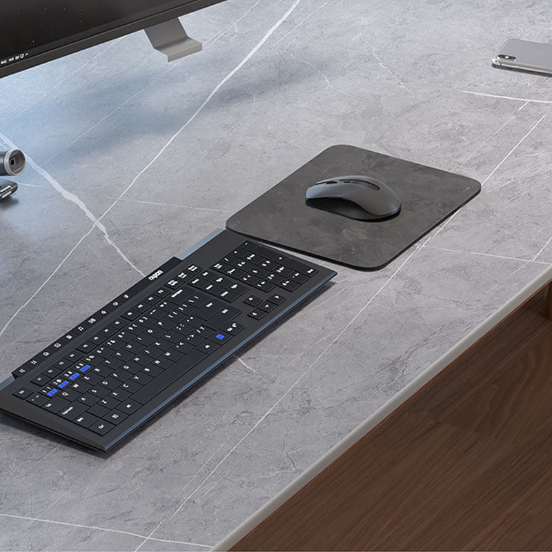 Destina moderna della metà del secolo Pine in legno a forma di angolo a forma di pietra con top in pietra