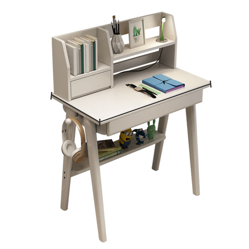 3-cassedri scrivania da ufficio in legno di gomma moderna scrivania con ripiani