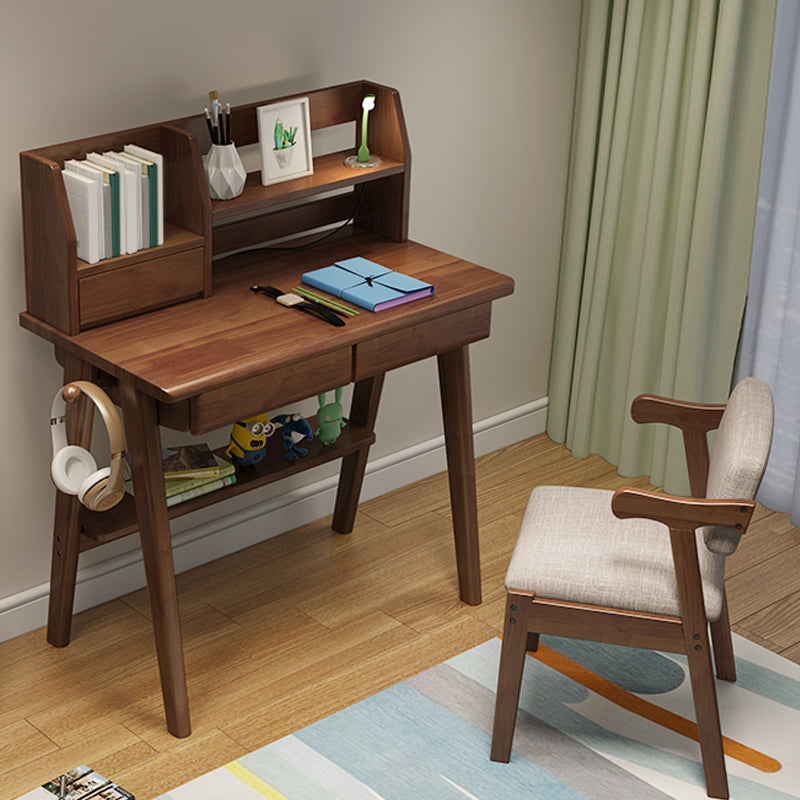 3-cassedri scrivania da ufficio in legno di gomma moderna scrivania con ripiani